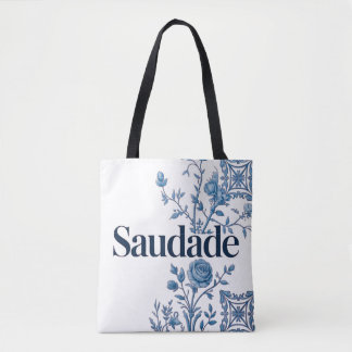 Bolso De Tela Saudade Portuguese Tote Bag – Blue Azulejo Floral