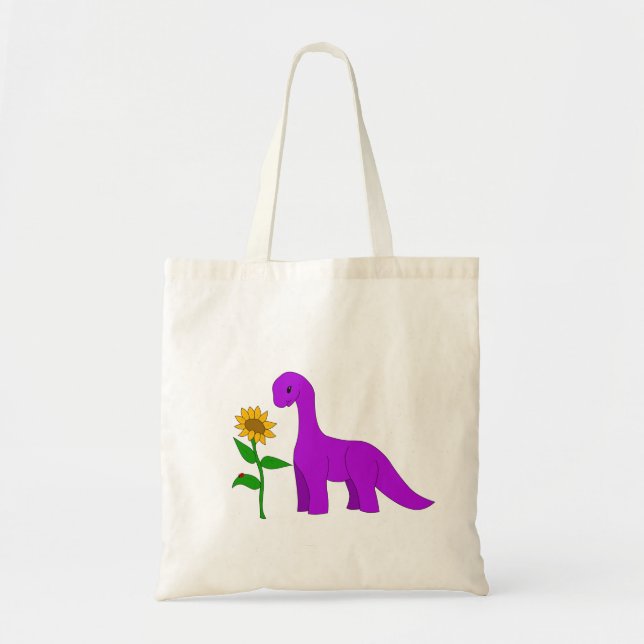 Bolso De Tela Sauropod y girasol (Frente)