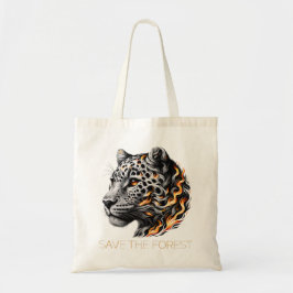 Bolso De Tela Save the Forest - Fiery Leopard Art Design