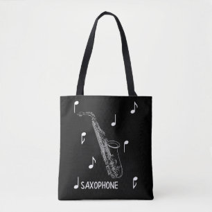 Bolso De Tela Saxofón de las notas musicales