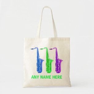 Bolso De Tela ¡Saxofones de neón PERSONALIZADOS! Añada
