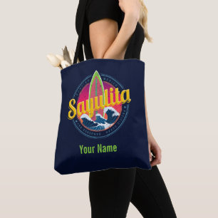 Bolso De Tela Sayulita México Surfer Vintage Wave Sunset Bigwave