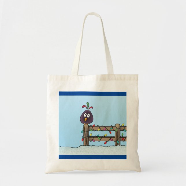 Bolso De Tela Sazones saludan a Personalizado Ave en la valla (Frente)