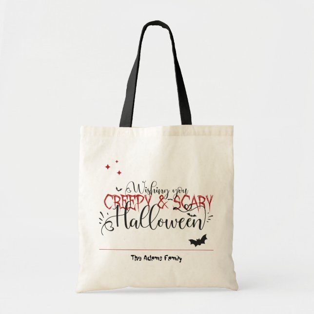 BOLSO DE TELA SCARY Y CREEPY HALLOWEEN (Frente)