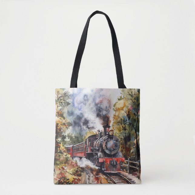 Bolso De Tela Scenic Landscape with Train (Anverso)