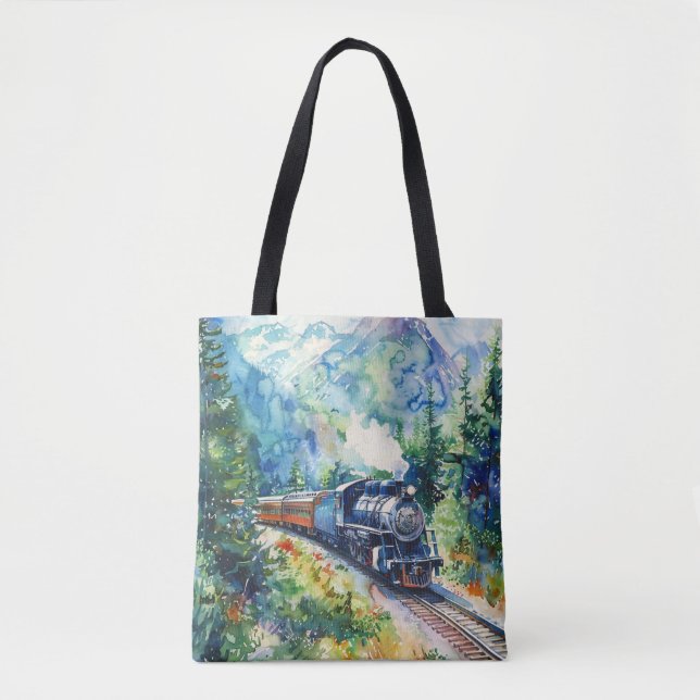 Bolso De Tela Scenic Landscape with Train (Anverso)