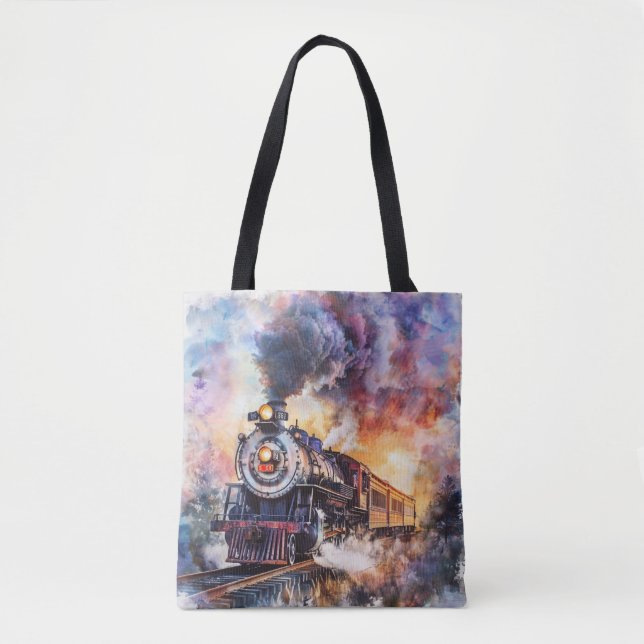 Bolso De Tela Scenic Landscape with Train (Anverso)