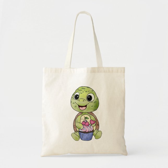 Bolso De Tela Schild kröte mit Muffin (Frente)