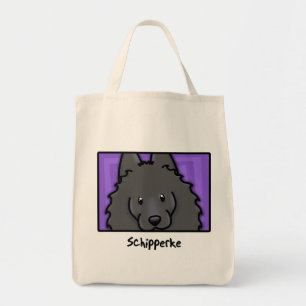 Bolso De Tela Schipperke cuadrado del dibujo animado