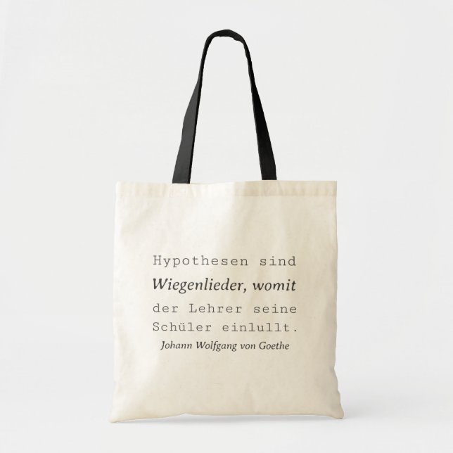 Bolso De Tela Schlichte Weisse Goethe Zitat Hypothesen (Frente)