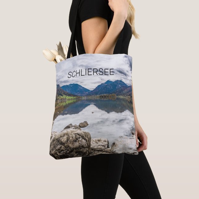 Bolso De Tela Schliersee Bavaria Lake Germany Panorama Souvenir (Detalle)