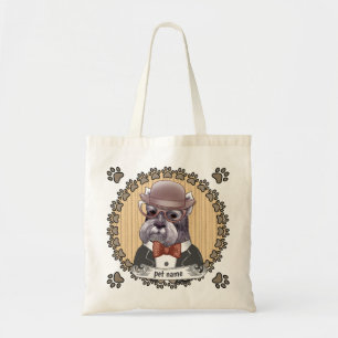 Bolso De Tela Schnauzer con gafas
