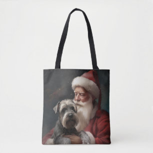 Bolso De Tela Schnauzer Con Navidades festivos de Santa Claus