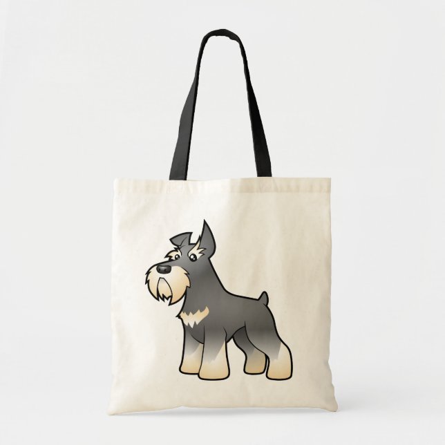 Bolso De Tela Schnauzer del dibujo animado (Frente)