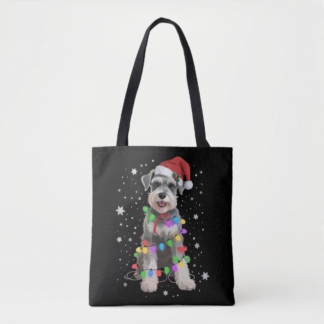 Bolso De Tela Schnauzer Dogs Tree Christmas Xmas Pet Animal Dog  (Anverso)