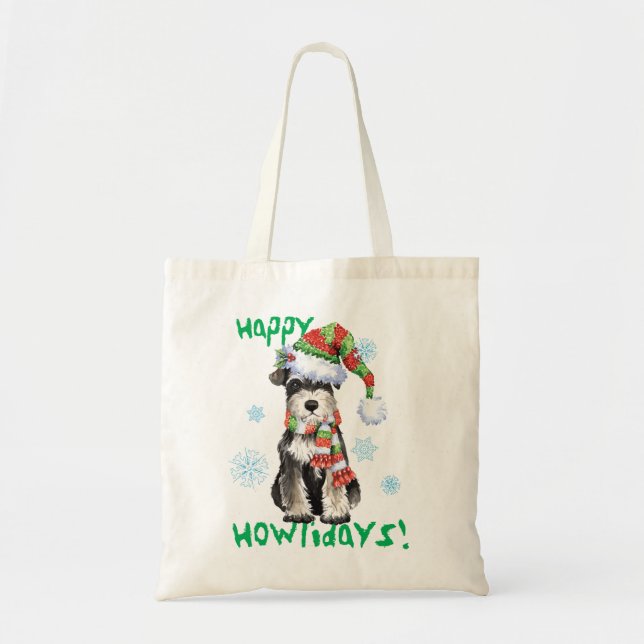 Bolso De Tela Schnauzer miniatura feliz de Howlidays (Frente)