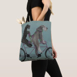Bolso De Tela Schnauzer Tandem<br><div class="desc">Tándem Schnauzer de Fabfunky. Cuenta con schnauzers montando una bicicleta en un estilo caprichoso y de vapor. | 192047D</div>