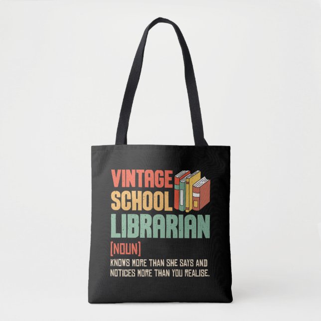 Bolso De Tela School Librarian Pronunciation Funny (Anverso)