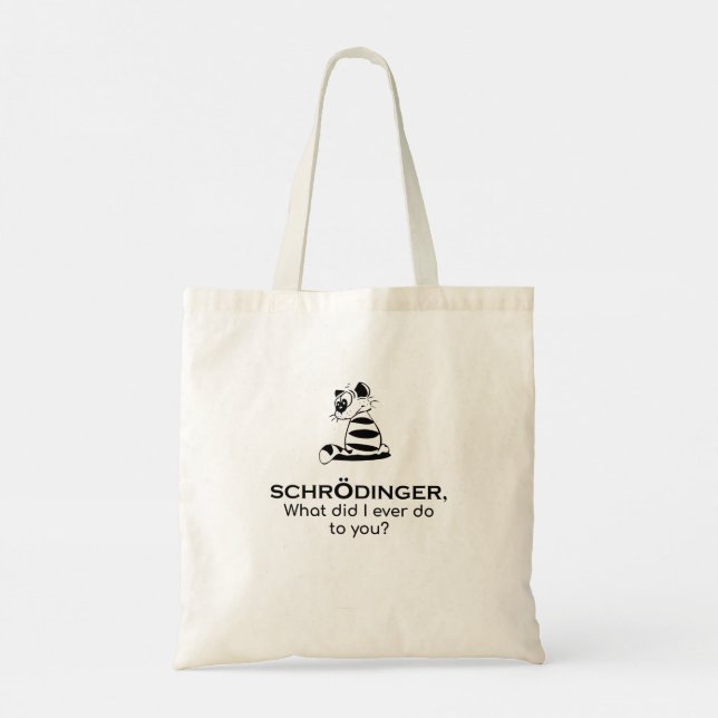 Bolso De Tela Schrodinger’s Cat Cute Science Philosophy (Reverso)