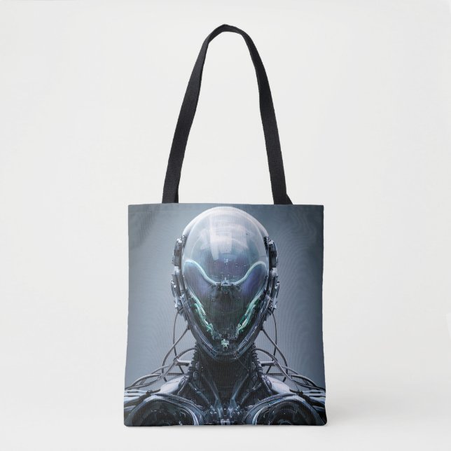 Bolso De Tela Sci fi Assassin Cyberpunk Hunter Droid (Anverso)