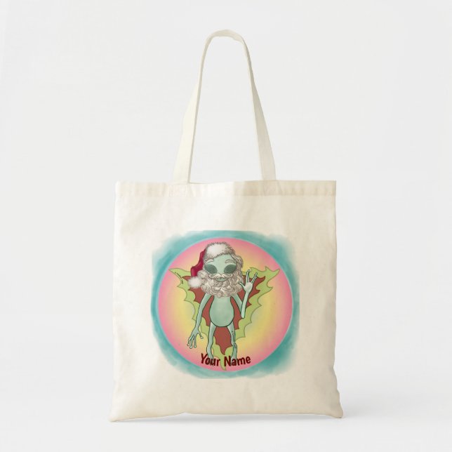 Bolso De Tela Scifi Alien Santa Tote Bag (Frente)