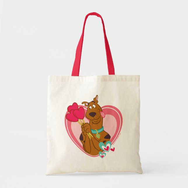 Bolso De Tela Scooby-Doo Holding Heart Lolipops (Frente)
