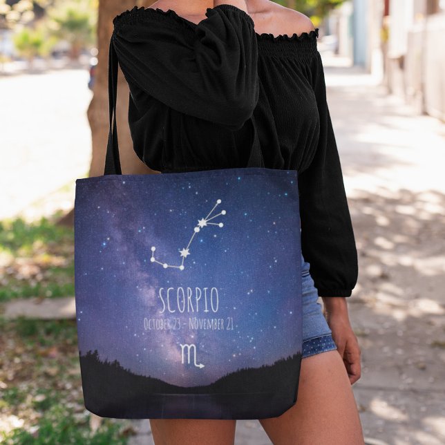 Bolso De Tela Scorpio | Personalized Zodiac Constellation (Subido por el creador)