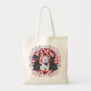 Bolso De Tela Scotties y un Westie Patriótico