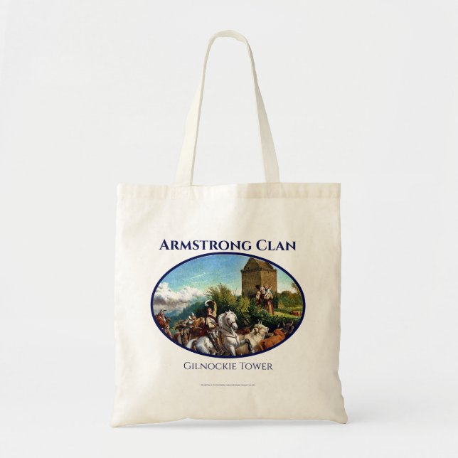 Bolso De Tela Scottish Borders Armstrong Clan Gilnockie Castle (Frente)