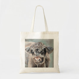 Bolso De Tela Scottish Highland Cow on Green