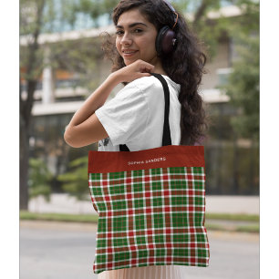 Bolso De Tela Scottish Tartan Pattern Christmas