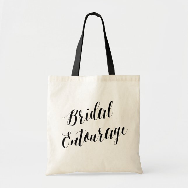 Bolso De Tela Script de entourage de novia | Tote Bachelorette (Frente)