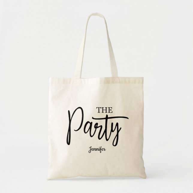 Bolso De Tela Script de la Fiesta de Despedida Personalizado (Frente)