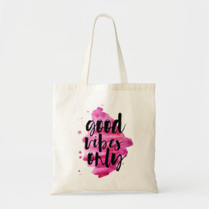 Bolso De Tela script de pincel de sólo vibes buenas de color ros