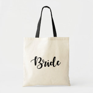 Bolso De Tela Script Font Wedding Party Bride