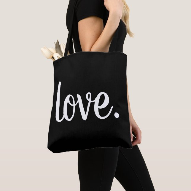 Bolso De Tela script LOVE. moda (Detalle)