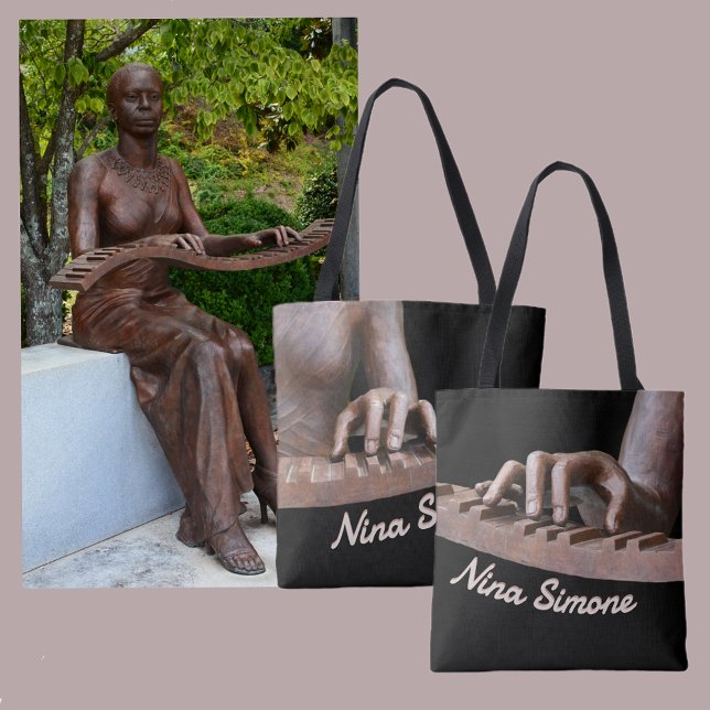 Bolso De Tela Sculpted Hands at Piano Keyboard Bronze & Black (Subido por el creador)