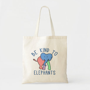 Bolso De Tela Sé amable con los elefantes