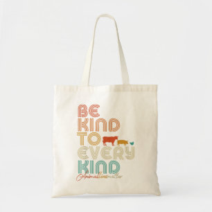 Bolso De Tela Sé Amable Con Todo Tipo De Tee Vegetario Vegetario