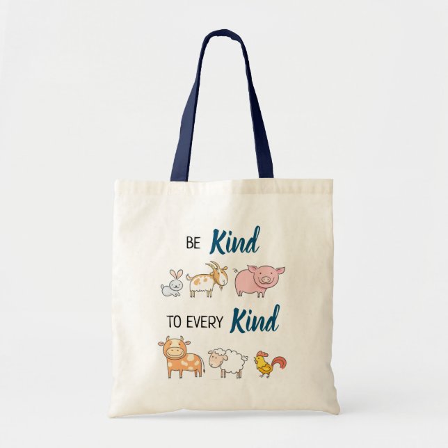 Bolso De Tela Sé amable con todos los lindos animales personaliz (Frente)