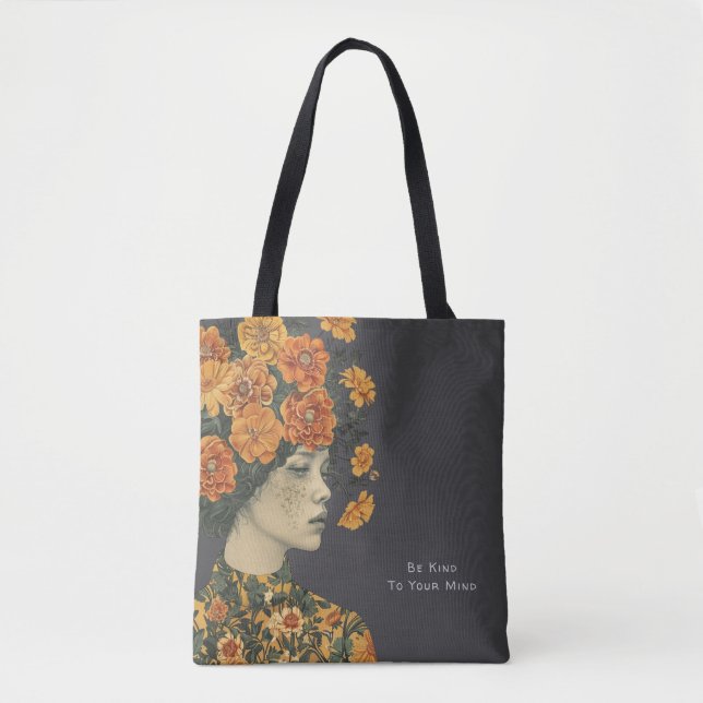 Bolso De Tela Sé amable con tu mente Tote (Anverso)