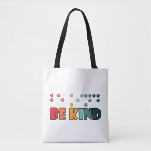 Bolso De Tela Sé amable de la alfabetización en Braille