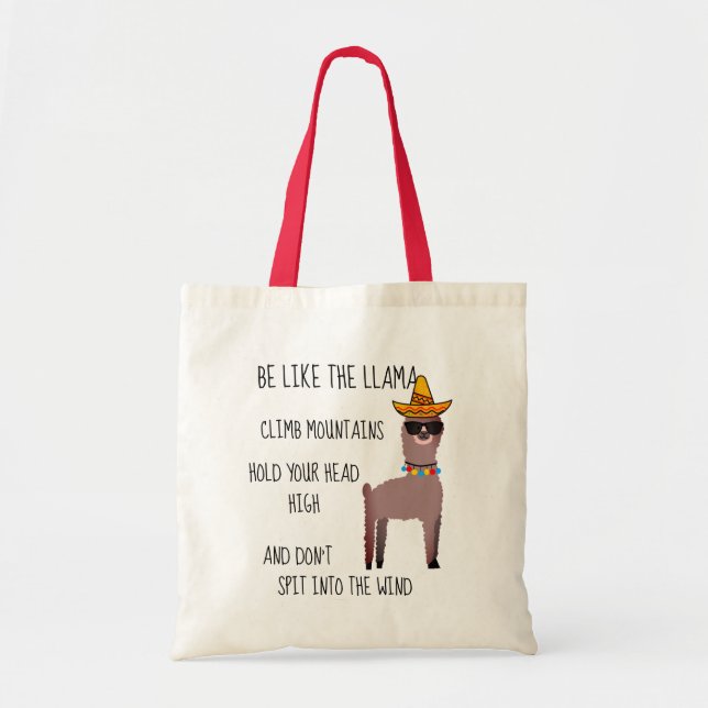 Bolso De Tela Sé como el Tote de Llama (Frente)