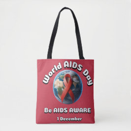 Bolso De Tela Sé consciente del SIDA. Día Mundial de la Lucha co