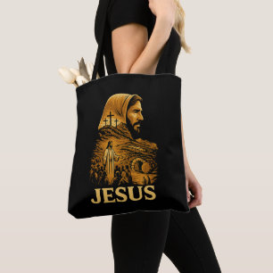 Bolso De Tela Se eleva Jesús Cristiano Feliz Pascua
