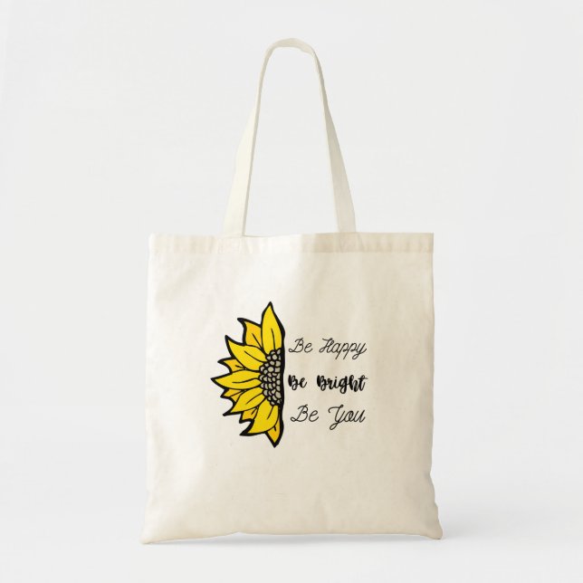 Bolso De Tela Sé feliz girasol (Frente)