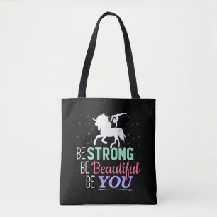 Bolso De Tela Sé Fuerte Hermosa Tú - Gimnasia Unicornio