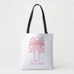 Bolso De Tela Se levanta, croquette bow floral rosa