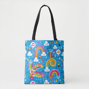 Bolso De Tela se nubla el modelo de los corazones de las gotas