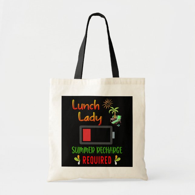 Bolso De Tela Se requiere recarga de verano de Lunch Lady (Frente)